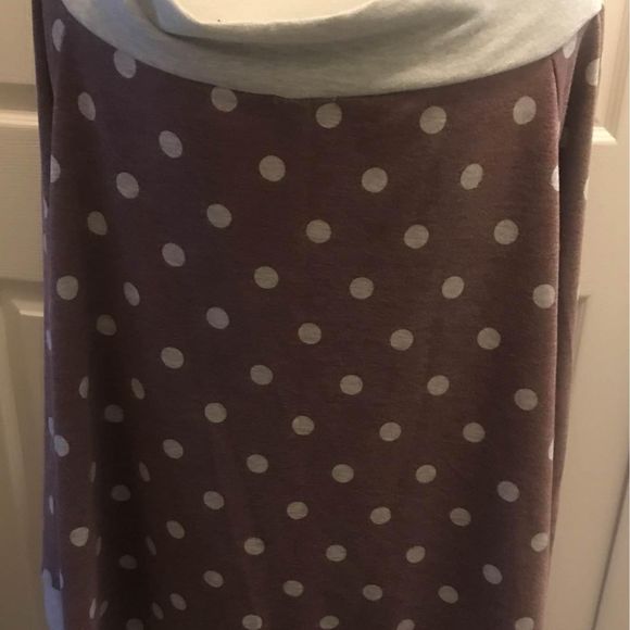 Women’s Plus Size 3x Blouse Polka Dot Mauve Gray Very Soft Material - Picture 4 of 5